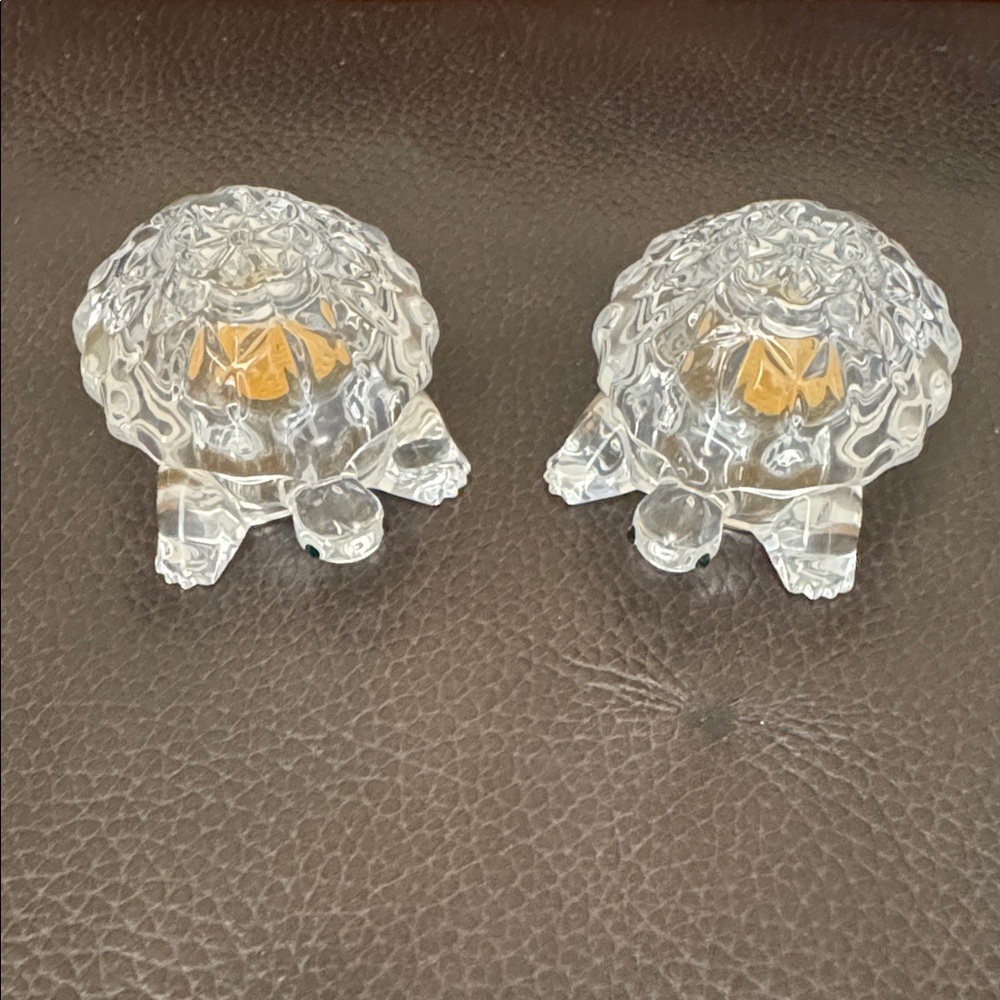 Vintage Lenox Turtle Salt & Pepper Shakers Made of Full Lead Crystal